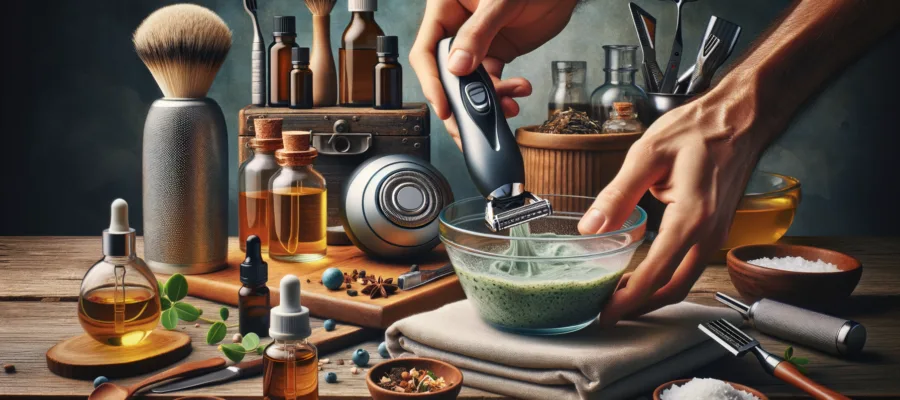 Rasier-Oele und Pflegeprodukte selbst mischen fuer perfekte Rasur